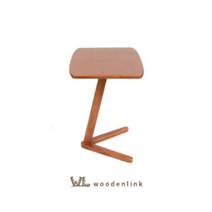 Wood, Small Wooden Table, Table for Sofa, C Table for sofa, Sturdy Side Table, Woodenlink, Brandy C-Table