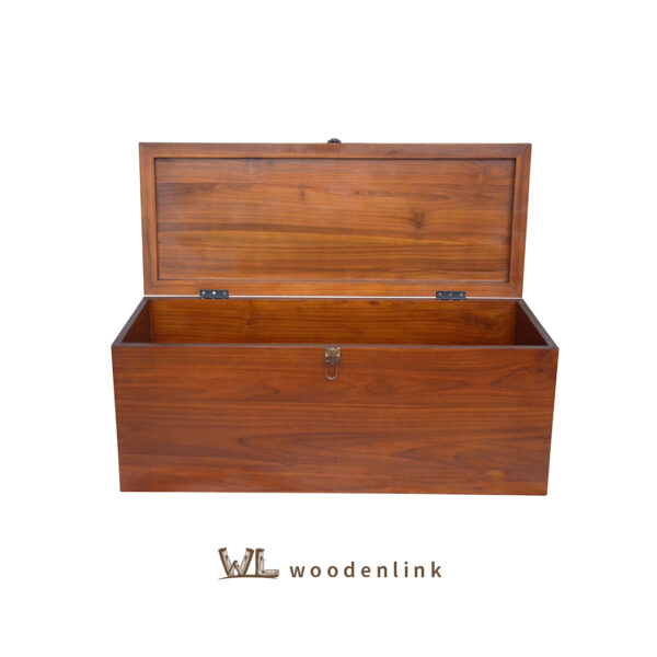 Wood, Compact Wooden Box, Storage box, Colonial storage design, Metal Latch on storage, Woodenlink, Chest Wood -02
