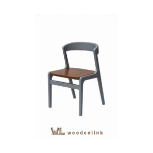 Wood, Wooden chair with brown finish seat, Chair with grey frame, Sturdy Chair, Chair made in Jepara, Woodenlink, Made Chair