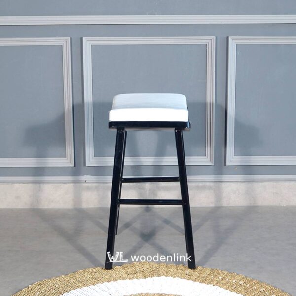 Wood, Wooden Black Stool, Stool for Island table, Stool for pantry, Stool with four legs, Woodenlink, Charlie Stool -03