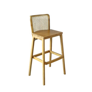 Wood, Stool for bars and café, Wooden stool with wicker, Chic stool for outdoor area, Woodenlink, Trent Stool