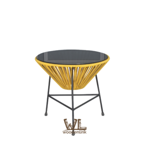 Wood, Yellow Table, Metal Frame, Vibrant Look, Sturdy Table, Woodenlink, Breza Table