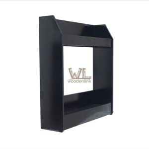 Wood, Black Color Shelf, Shelf for Alcohol, Shelf for Décor, Woodenlink, Floating Wine Rack