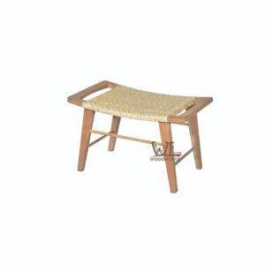 Wood, Wooden-legged stool, Woven Seat, Rustic Charm, Woodenlink, Fathi Stool