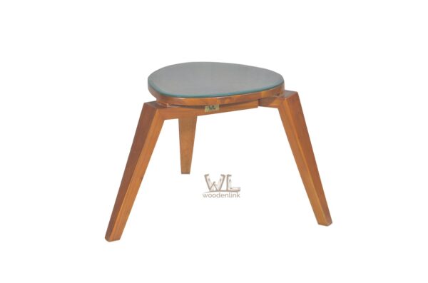 Wood, Side Table with wooden legs, Compact side table, Glass top coffee table with wood base, Woodenlink, Gemi Side Table