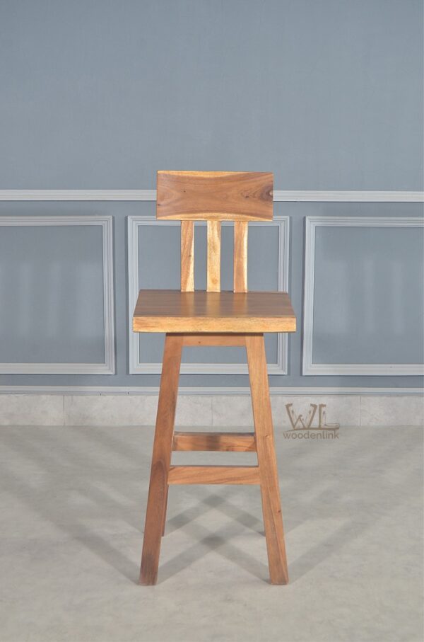 Wood, Bar Stool for café, Stool with back rest, Classic bar stool, Woodenlink, Gesang Stool -02