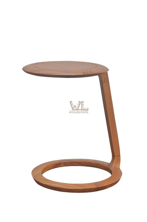 Wood, Circular Wooden Table, C Table for sofa, Teak wood c table, Chic design, Woodenlink, Eriksen Side Table -02