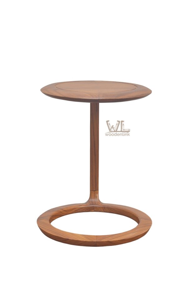Wood, Circular Wooden Table, C Table for sofa, Teak wood c table, Chic design, Woodenlink, Eriksen Side Table -03