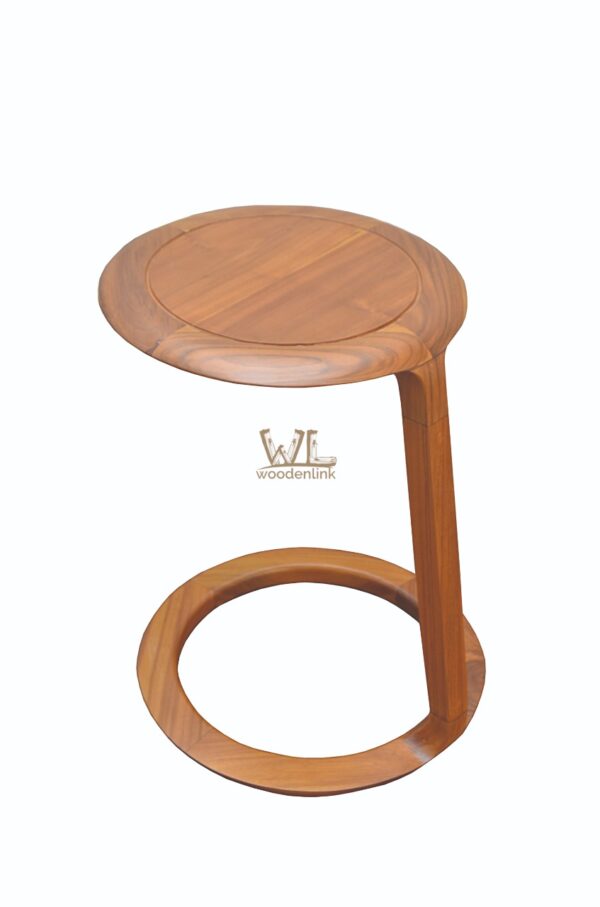 Wood, Circular Wooden Table, C Table for sofa, Teak wood c table, Chic design, Woodenlink, Eriksen Side Table