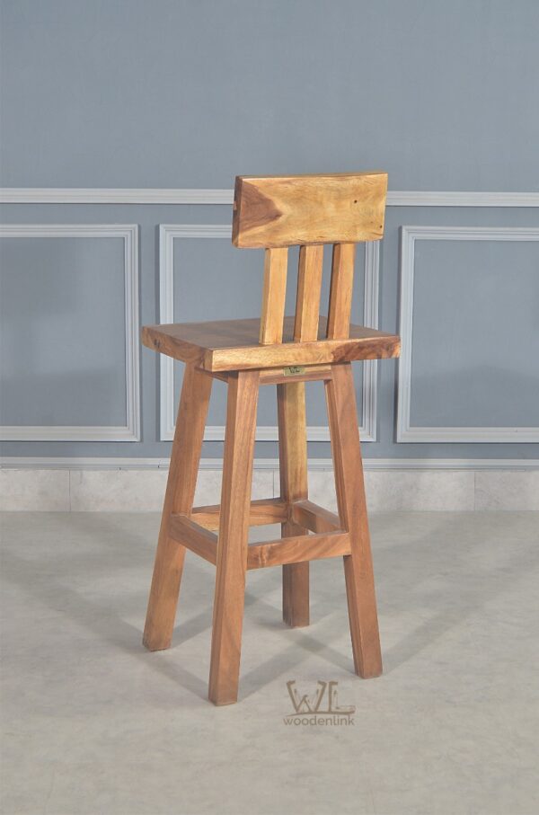 Wood, Bar Stool for café, Stool with back rest, Classic bar stool, Woodenlink, Gesang Stool -03