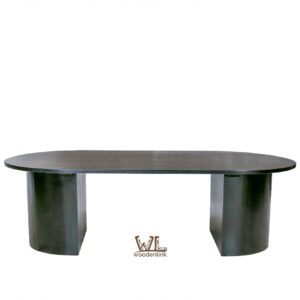 Wood, Black Circular table, Minimalist coffee table for living room, Contemporary coffee table, coffee table for aparments, Woodenlink, Niam Coffee Table