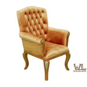 Wood, Chair from mahogany wood, Chairs for executive, Chair for office, Chair with carving and gold finish, Woodenlink, Mateo Executive Chair