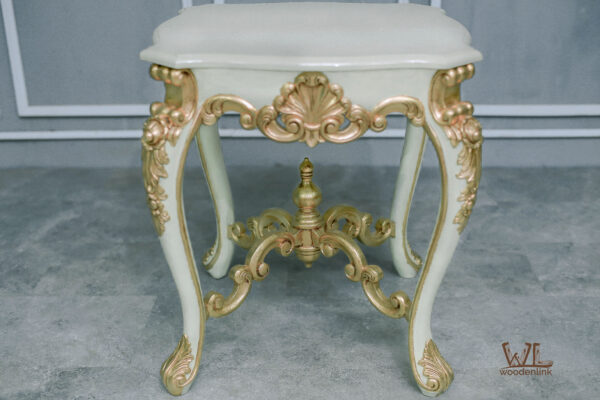 Wood, Side table with gold accents, Carving side table, Side table with designs, Classic Interior design, Garcia Side Table -03