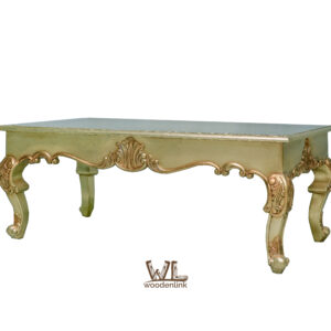 Wood, Beautifully crafted coffee table, Coffee table with gold leaf finish, Carving Coffee table, table for classic interior, Woodenlink, Garner Coffee Table