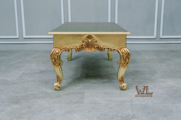 Wood, Beautifully crafted coffee table, Coffee table with gold leaf finish, Carving Coffee table, table for classic interior, Woodenlink, Garner Coffee Table -04