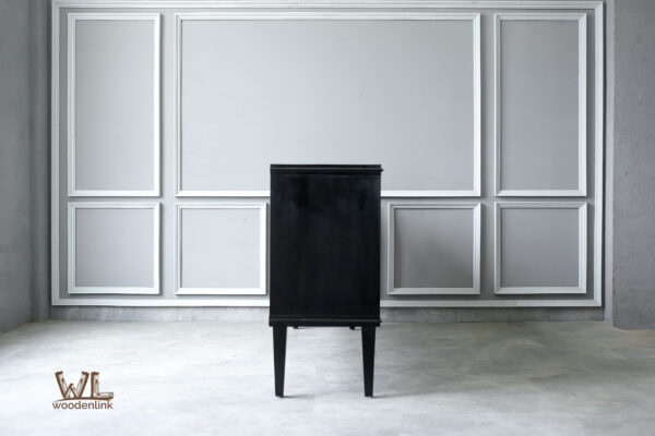 Wood, Elegant black sideboard, Corrugated drawer sideboard, Modern style cabinet, Woodenlink, Finn Side Board -04