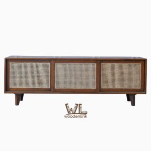 Wood, Credenza with Wicker doors, Side board for storing dinnerware, classic wooden sideboard, Credenza for Tv Cabinet, Woodenlink, Macca Credenza