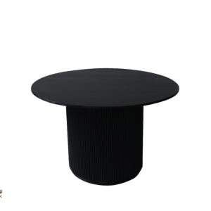 Wood, Black dining table with round top, Sturdy base dining table, Dining table from wood, Furniture Custom Jepara, Woodenlink, Pillar Dining Table