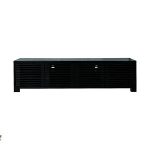 Wood, Black sideboard with wooden slats, stylish sideboard, Entertainment unit, Sturdy Legs, Woodenlink, Charlie Console