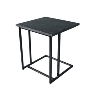 Wood, Metal frame side table, Side table for sofa, minimalist black side table, Wooden top side table, black square table, woodenlink, Nuno Side Table