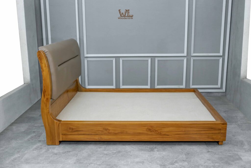 Teak, Wood, Wooden framed bed, Solid Wood Bed, Headboard Cushions, Sturdy Bed, Woodenlink, Bryan Bed -03 custom made furniture